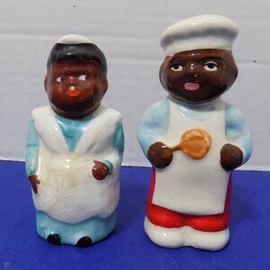 Vintage Black American Bakers Cooks Chefs Salt and Pepper Shakers